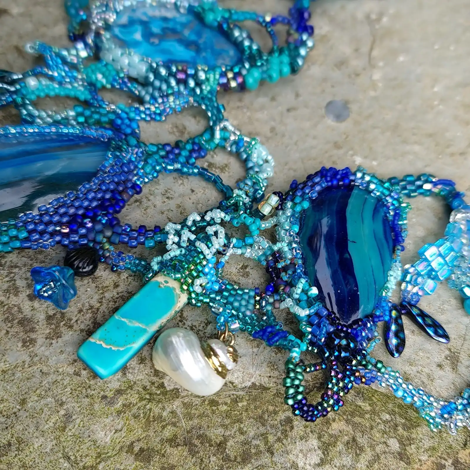 Thumbnail: Sea Foam Serendipity Sculptural Necklace - Annie Cole